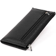 Горизонтальний тонкий гаманець зі шкіри унісекс ST Leather 19324 Чорний, фото 2