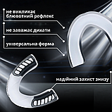 Капа для боксу зубів боксерська зубна силіконова спортивна Hechpro для боксерів біло-чорна HP-КАП1, фото 5