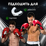 Капа для боксу зубів боксерська зубна силіконова спортивна Hechpro для боксерів біло-чорна HP-КАП1, фото 9