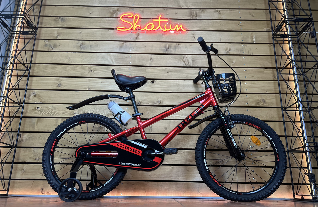 Дитячий велосипед 18" Corso Tayger TG-43922 на зріст 105-115 см червоно-чорний