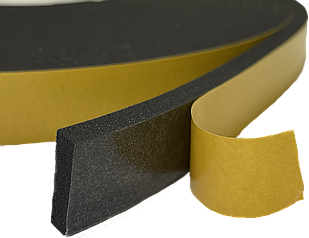 Ущільнювач Poron самоклеючий 6,35мм × 15мм × 5м, чорний