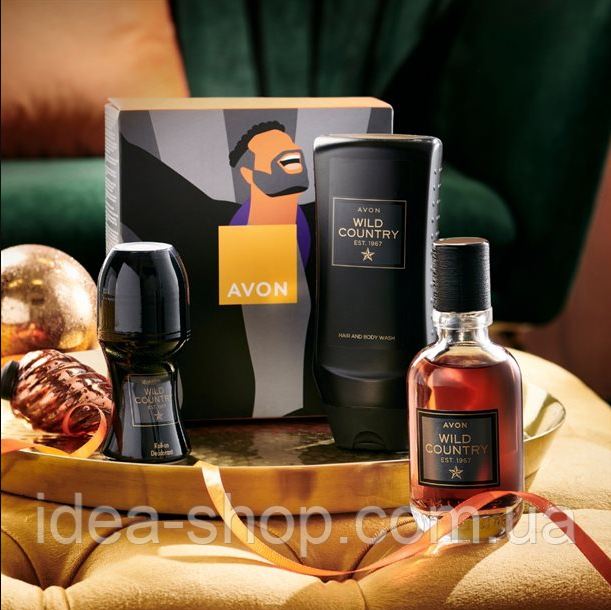 Подарунковий набір Avon Wild Country для чоловіків парфум чоловікові хлопцю Парфумований набір косметики в коробці