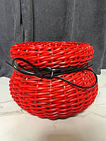 Червоний ротанговий кошик плетений