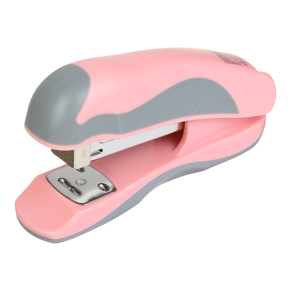 Степлер пластиковий, PASTEL, 20 л., (скоби №24, 26), 111х62х32 мм, рожевий, фото 1