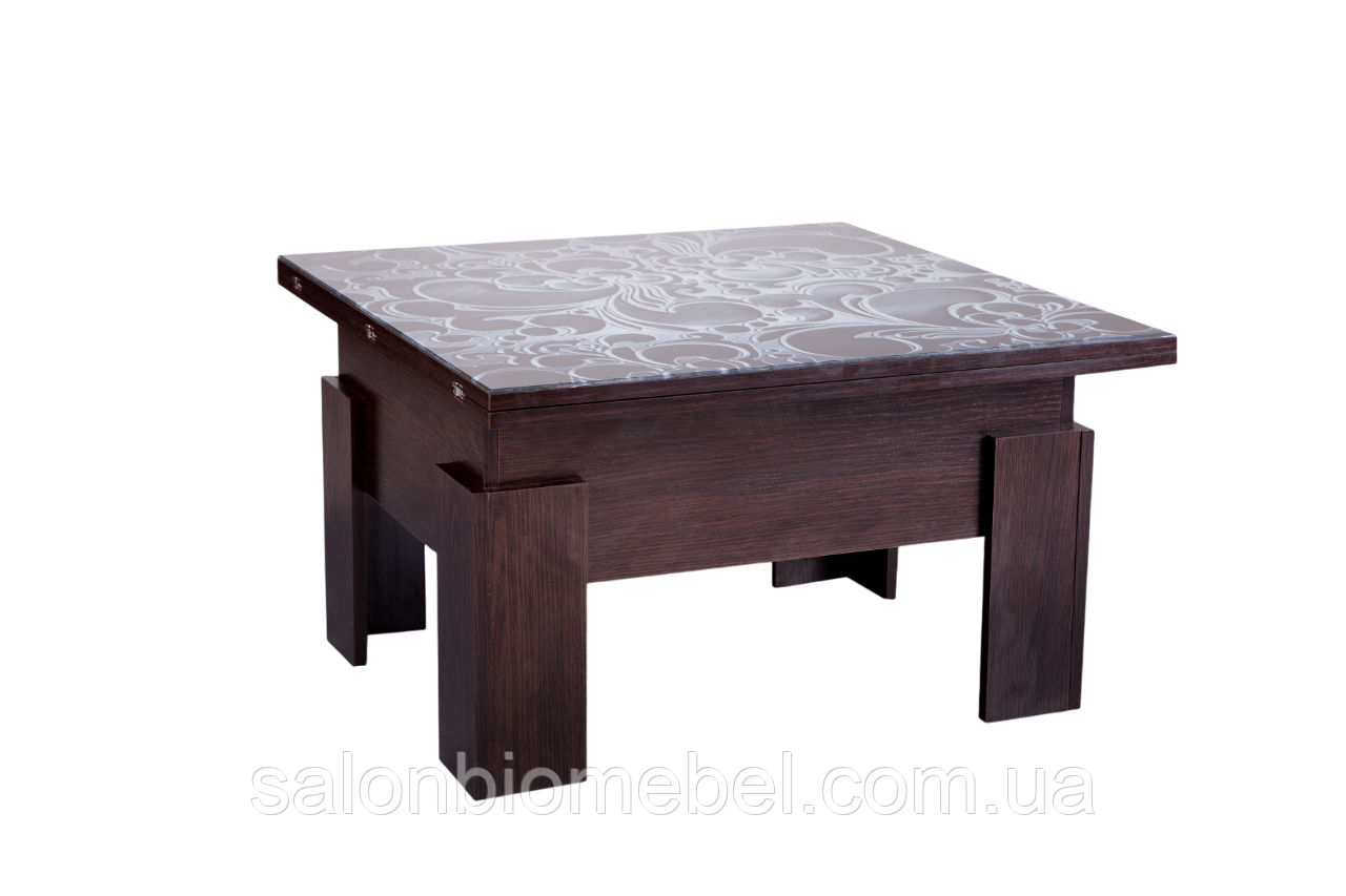 Стіл-трансформер Дельта (венге+скло), фото 1