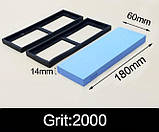 Водний точильний камінь одношаровий 2000 Grit, точила для ножів на гумовій підставці, фото 2