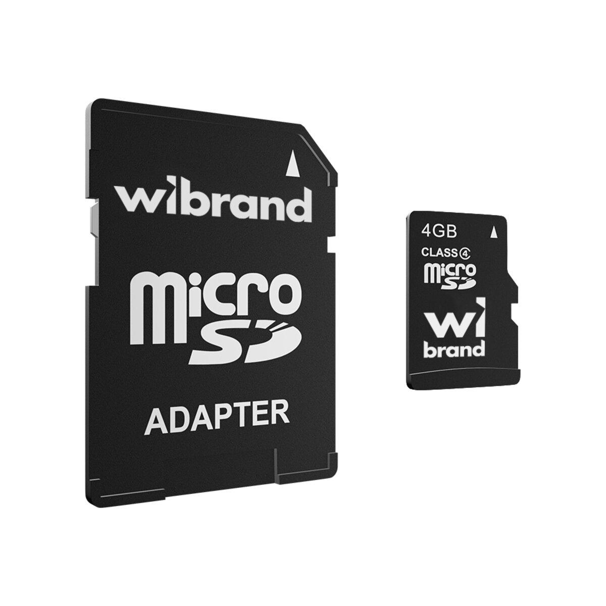 MicroSDHC Wibrand 4Gb class 4 (adapter SD) (WICDC4/4GB-A)