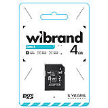MicroSDHC Wibrand 4Gb class 4 (adapter SD) (WICDC4/4GB-A), фото 3