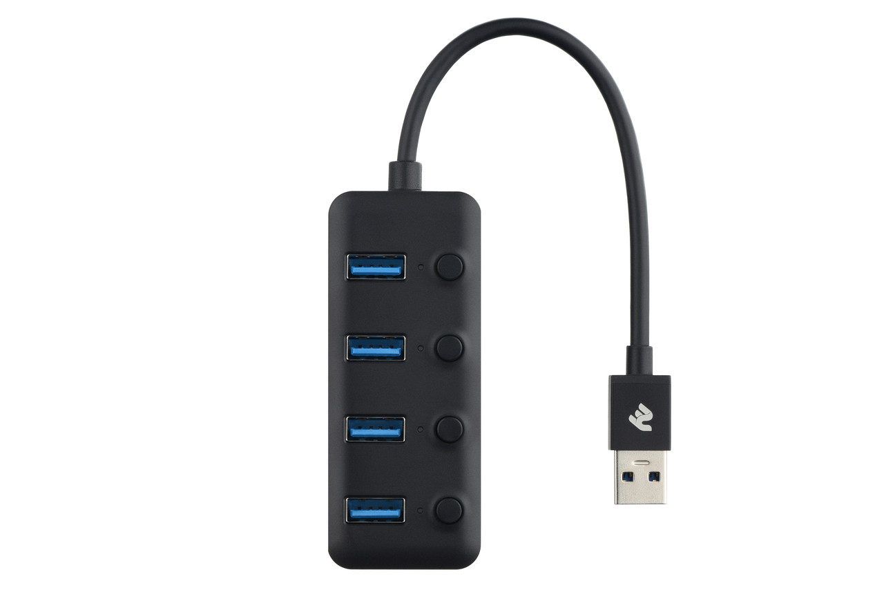 USB хаб на 4 порти 2E W1405 USB-A to 4* USB 3.0  black (SHiz16212), фото 1