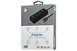 USB хаб на 4 порти 2E W1405 USB-A to 4* USB 3.0  black (SHiz16212), фото 3