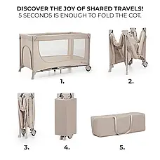 Ліжко-манеж Kinderkraft Joy 2 Beige (KLJOY02BEG00000), фото 3