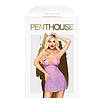 Мінісукня з мереживним ліфом та стрінгами Penthouse - Bedtime Story Purple L/XL, фото 3