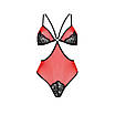 Напівпрозоре боді з мереживом Passion PEONIA BODY XXL/XXXL red, фото 3