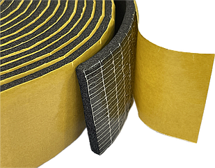 Ущільнювальна стрічка зі спіненого каучуку 6мм × 3мм × 10м, чорна