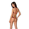 Сітчасте боді з мереживом на грудях Passion SATARA BODY L/XL red, фото 2