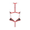 Сітчасте боді з мереживом на грудях Passion SATARA BODY L/XL red, фото 4