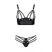 Комплект з екошкіри з люверсами та ремінцями Malwia Bikini black 4XL/5XL — Passion, бра та трусики KW, фото 3