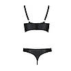 Комплект з екошкіри з люверсами та ремінцями Malwia Bikini black 4XL/5XL — Passion, бра та трусики KW, фото 4