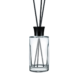 Прозорий скляний флакон для аромадифузору 100 мл "Pasha" type 4 з чорною кришкою (флакон+кришка+пробка)