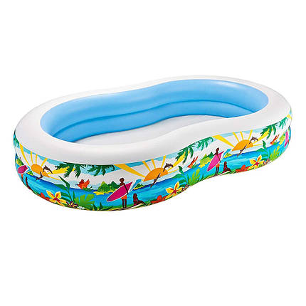 Дитячий надувний басейн Intex 56490 «Райська Лагуна», 262 х 160 х 46 см, фото 1