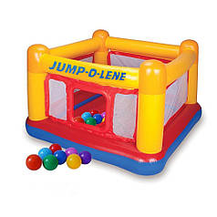Надувний батут Intex 48260-1 "Jump-O-Lene", 174 х 174 х 112 см, з кульками 10 шт.