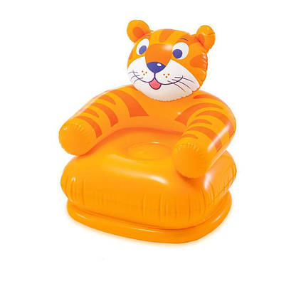 Дитяче надувне крісло «Тигр» Intex 68556, 65 х 64 х 74 см, оранжеве, фото 1