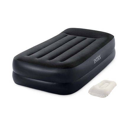 Надувне ліжко Intex 64122-2, 99 х 191 х 42 см, вбудований електронасос, подушка. Односпальне, фото 1