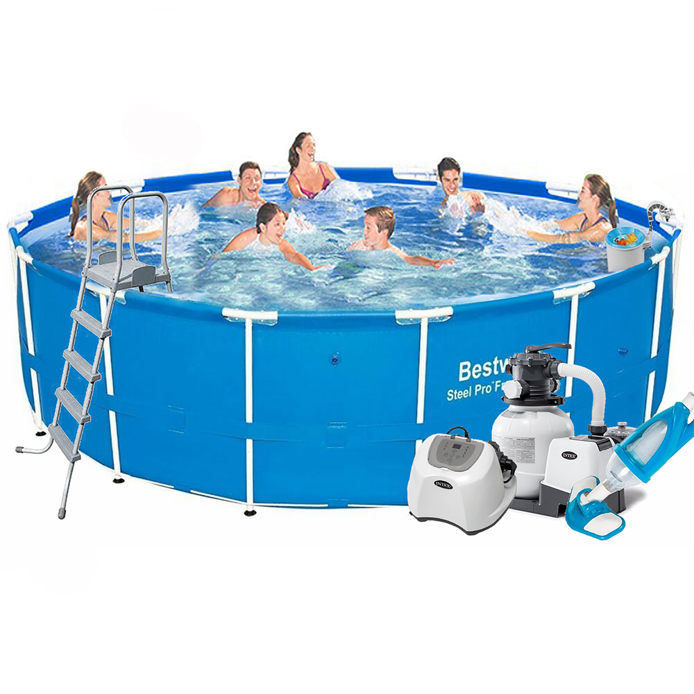 Каркасний басейн Bestway 5612U-11, 427 х 132 см (7 г/год, 7 900 л/год, драбина, тент, підстилка, набір для