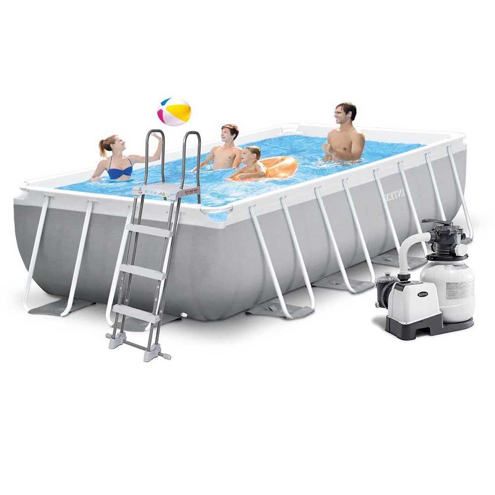Каркасний басейн Intex 26790-6, 400 х 200 х 122 см (7 900 л/год, драбина, тент, підстилка)