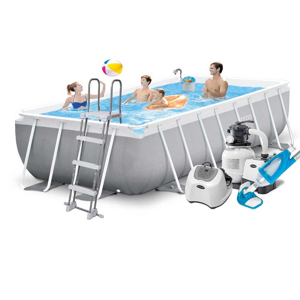 Каркасний басейн Intex 26790-11, 400 х 200 х 122 см (7 г/год, 7 900 л/год, драбина, тент, підстилка, набір для догляду)