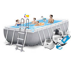 Каркасний басейн Intex 26790-11, 400 х 200 х 122 см (7 г/год, 7 900 л/год, драбина, тент, підстилка, набір для