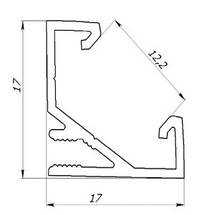Комплект. Профіль для світлодіодної стрічки кутовий 17х17 мм ЛПУ17 Анодований, фото 3