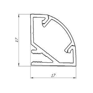 Комплект. Профиль для светодиодной ленты угловой 17х17 мм. ЛПУ17 Неанодированный. - фото 5 - id-p520720307