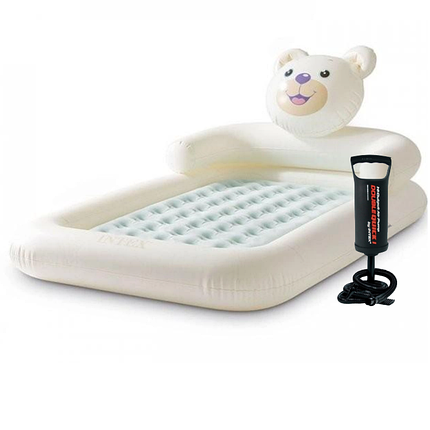 Дитяче надувне ліжко Intex 66814, 114 х 178 х 71 см (71 х 132 х 10 см) з ручним насосом. Односпальне, фото 1