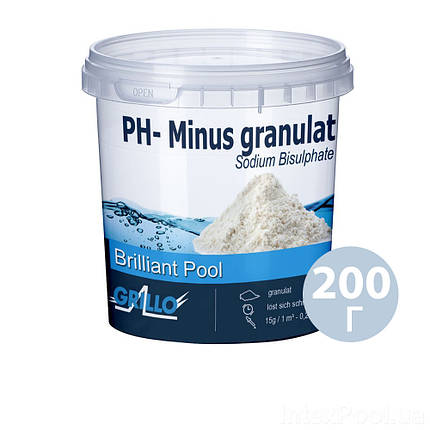 PH-мінус для басейну Grillo 80203. Засіб для зниження рівня pH (Німеччина) 200 г, фото 1