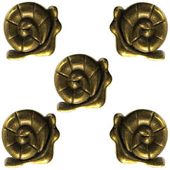 Набір 5 шт 12 мм Намистини Шарми Равлик Метал, Колір Бронза, Отвір 4 мм, Фурнітура на Біжутерію, Паракорд, Шарм