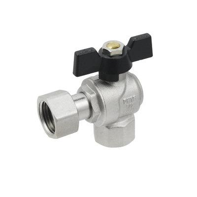 Кран Шаровой 1/2" RAF-Germany з накидною гайкою кутовий Black ВН Метелик