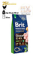 Brit Premium Adult XL 15 кг (курка) Сухий корм для дорослих собак гігантських порід (вагою від 45 кг)