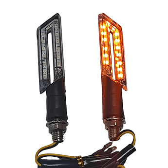 Поворотники на мотоцикл, мопед, скутер, електровелосипед LED ДИНАМІЧНІ (ЖОВТИЙ)