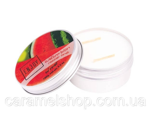 Масажна свічка для манікюру масажу рук і ніг соєва натуральна Enjoy Professional Watermelon кавун 100 г