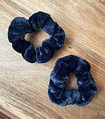 Резинки для волосся хутро Ø 10 см 12 шт/уп ЧОРНІ