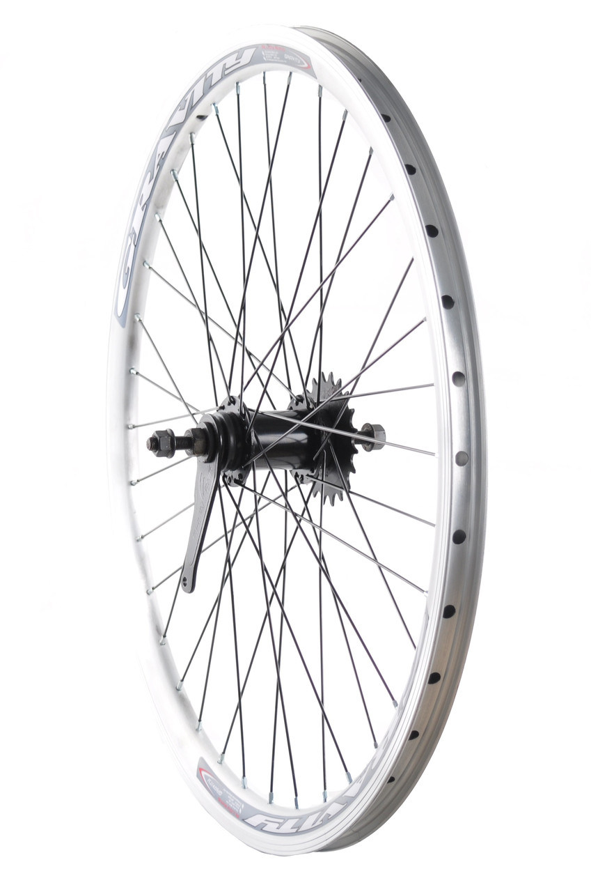 Колесо заднє на 24" алюмінієвий подвійний обід 14Gх36, втулка Shunfeng SF-CT01 червячна, фото 1