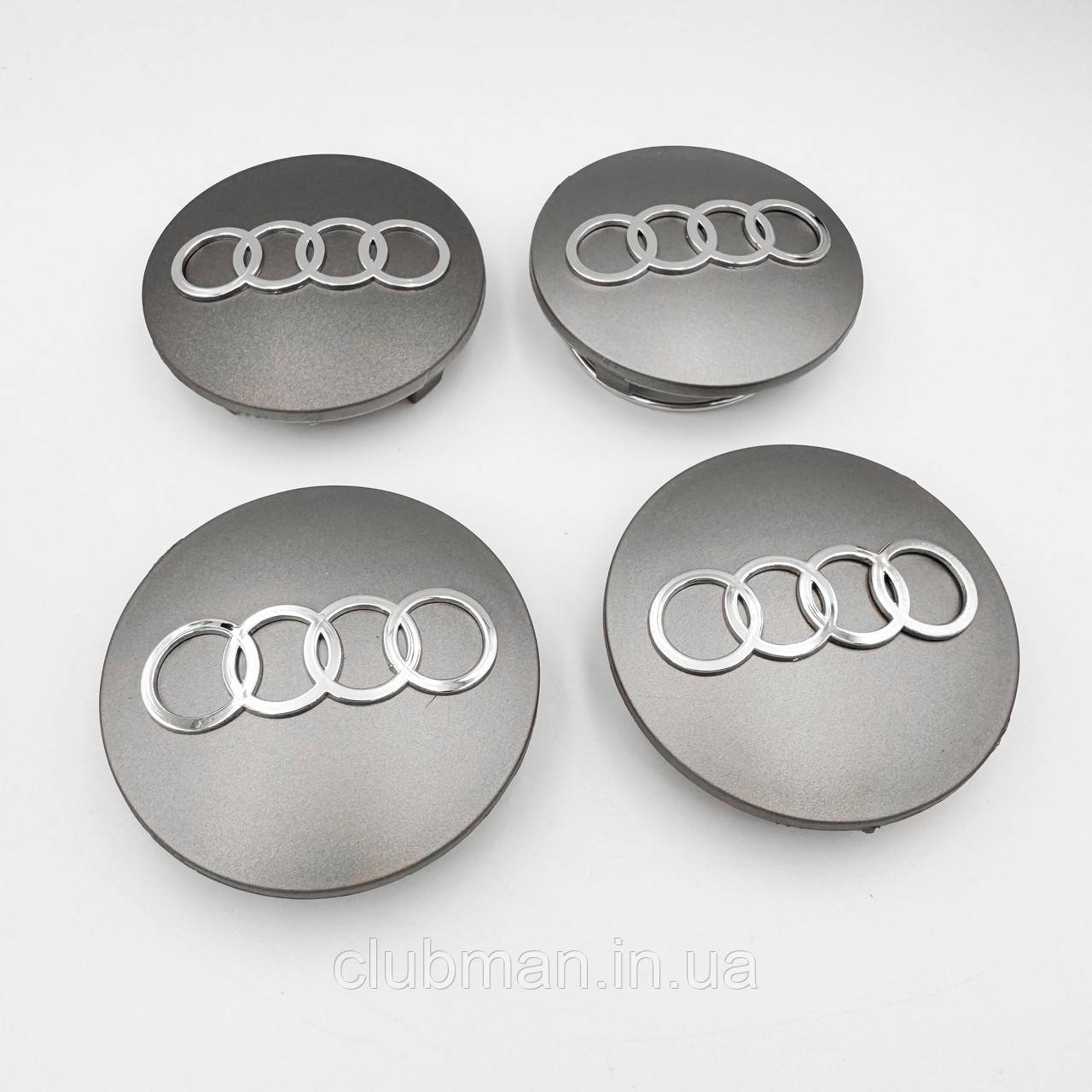 Комплект ковпачків (заглушки) в литі диски AUDI (Ауді) 68 мм Сірі (8D0601170) - комплект 4 штуки