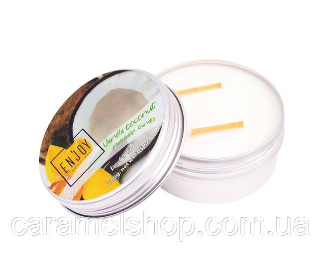 Масажна свічка для манікюру масажу рук і ніг соєва натуральна Enjoy Professional Vanilla Coconut кокос 100 г