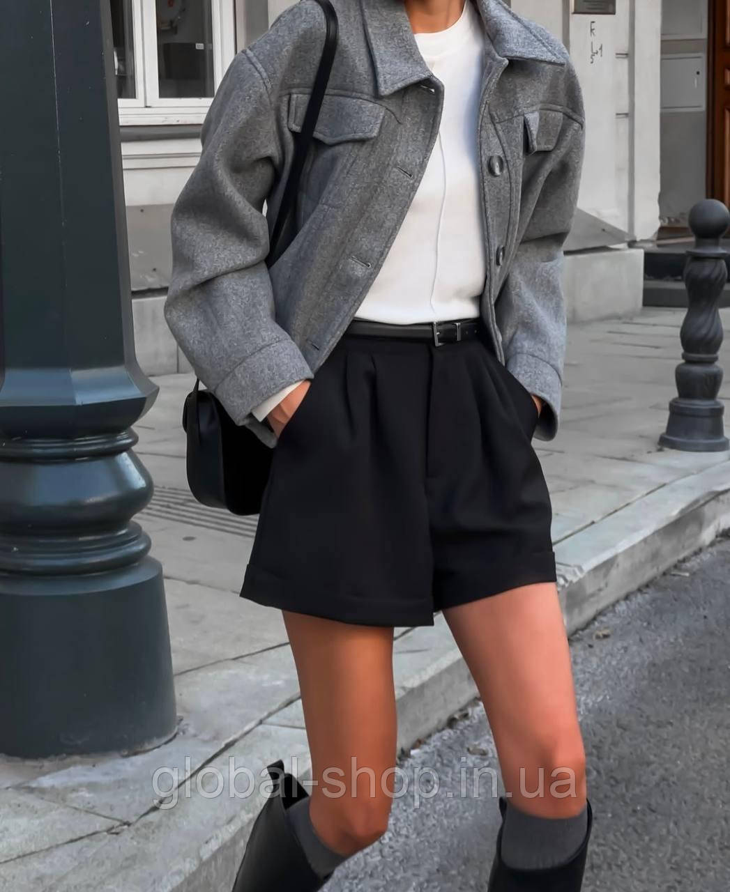 Спідниця-шорти на високій посадці, з потайною блискавкою