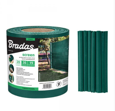 Стрічка для паркану 19 см x 35 м, 450 г/м², зелена, Bradas