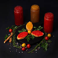 Ікра імітована "Горбуша" 0,5 кг, "Щука" 0,5 кг, "Лосось" 0,5 кг ( скло )