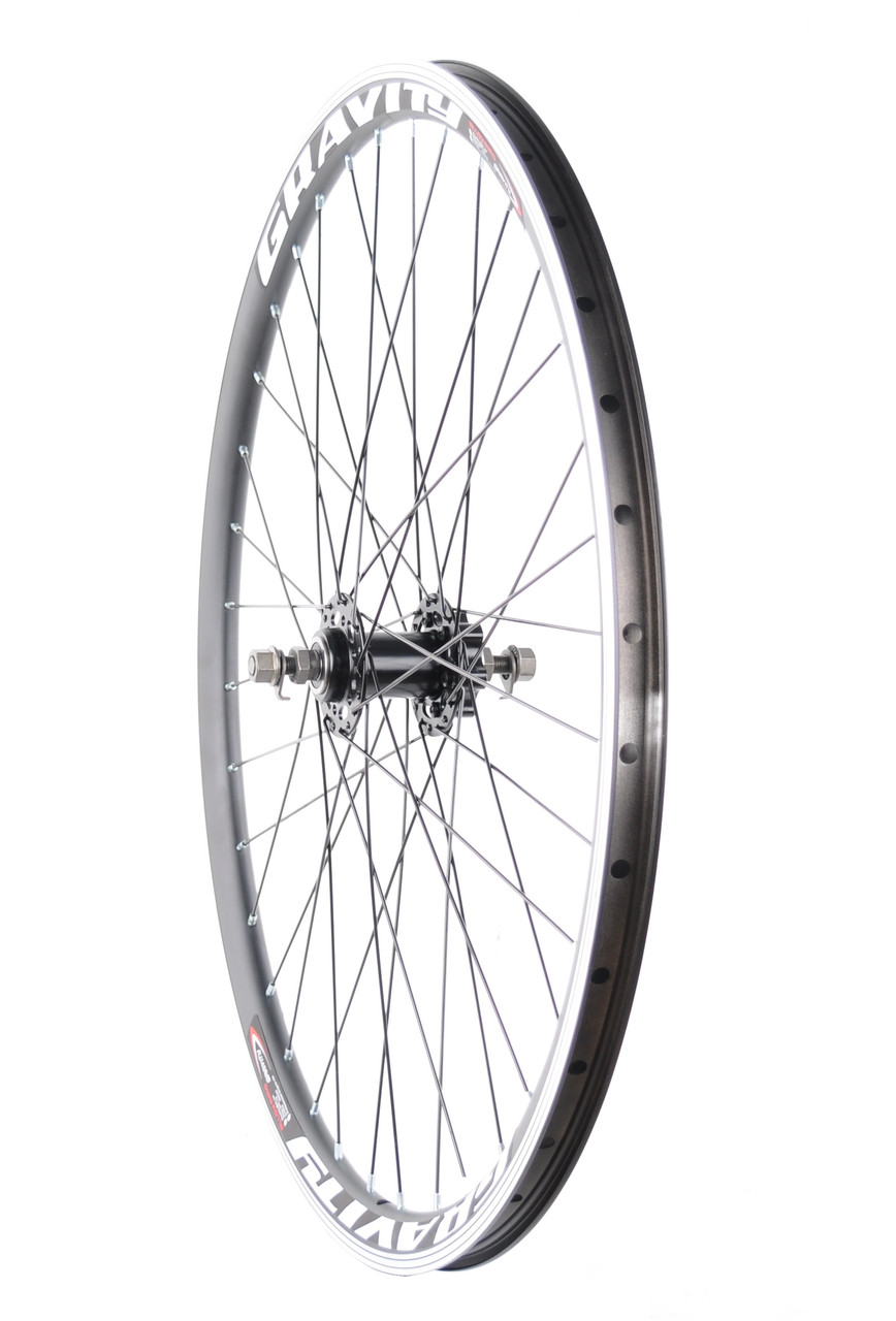 Колесо переднє 24" алюмінієвий подвійний обід 14Gх36, втулка Shunfeng SF-HB25F, Disk, фото 1