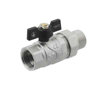 Кран Шаровий 3/4" з американкою В-Н RAF-Germany Black прямомій