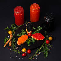 Ікра імітована "Лосось" 0,5 кг , "Кета" 0,5 кг , "Осетр" 0,5 кг ( скло )